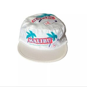Vintage Malibu Rum White Miami Color Beach Cali Surfer Neon Pink One Size Hat